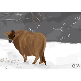 Furry Moo in snow print Furry Moo in snow print